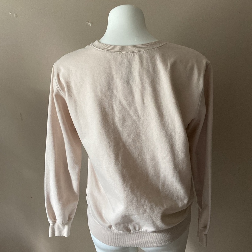Cold Crush Light Pink Caffeine Queen Distressed Cotton Blend Sweatshirt - Picture 3 of 6